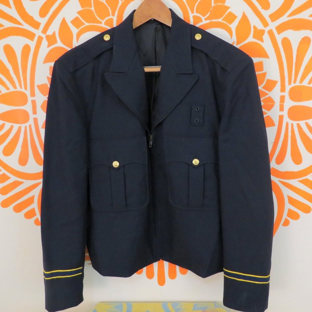 Vintage Navy Military Men's Wool Jacket - Picture 1 of 3